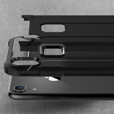 Твърди гърбове Твърди гърбове за Apple Iphone Силиконов гръб ТПУ Hybrid Armor Deffender за Apple iPhone XR черен